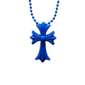 Chrome Hearts Blue Silicone Cross Necklace