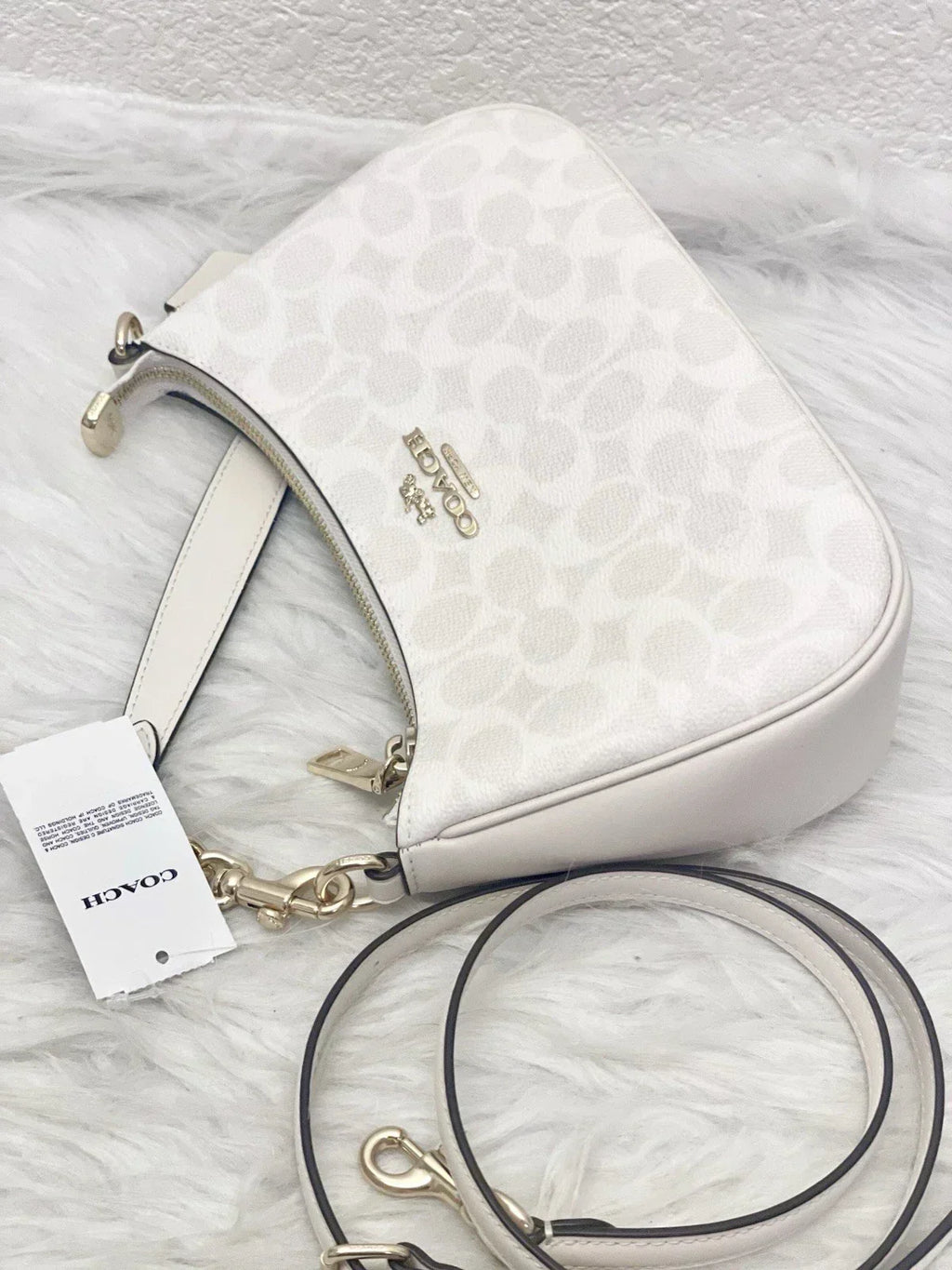 Coach Women's Teri Shoulder Bag Signature Canvas - White/Chalk