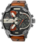 Diesel DZ7332 Mr. Daddy 2.0 Chronograph Men's Watch - Black Dial & Brown Leather Strap