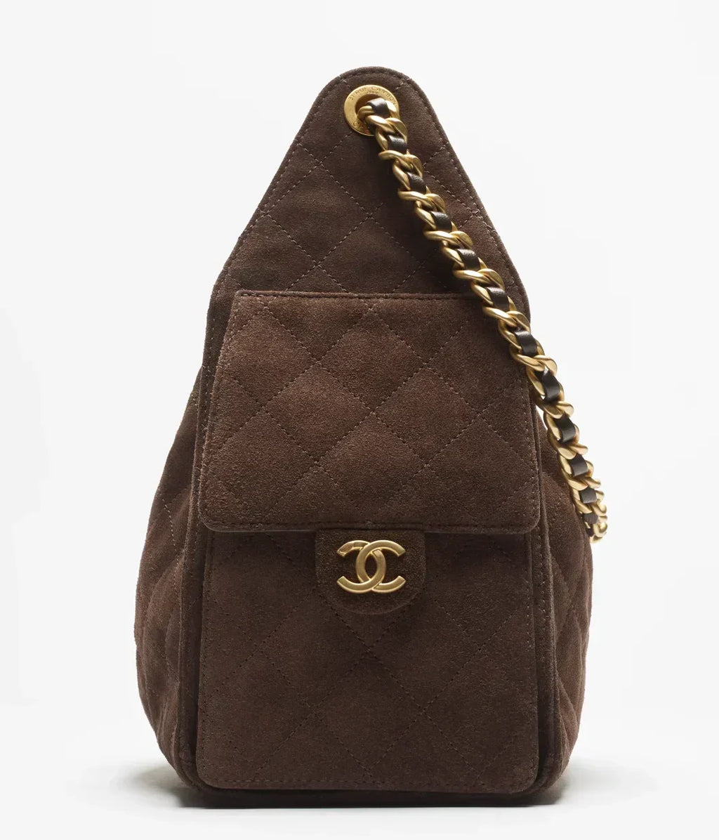 Chanel Mini 25 Quilted Leather Handle Shoulder Bag with Chain Strap