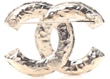 Chanel Crystal CC Brooch Light Gold