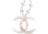 Chanel Flower CC Large Pendant Necklace Clear