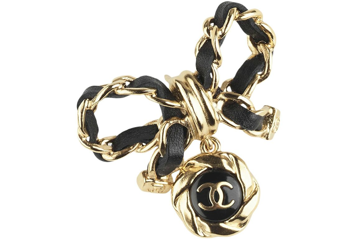 Chanel Metal Brooch AB8742 Gold/Black