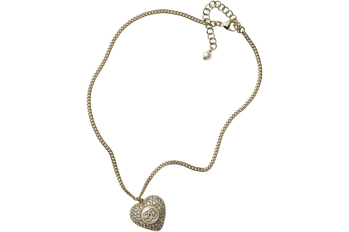 Chanel Metal Necklace AB9385 Gold/White