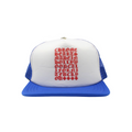 Chrome Hearts Eyechart Trucker Hat Blue/White/Red