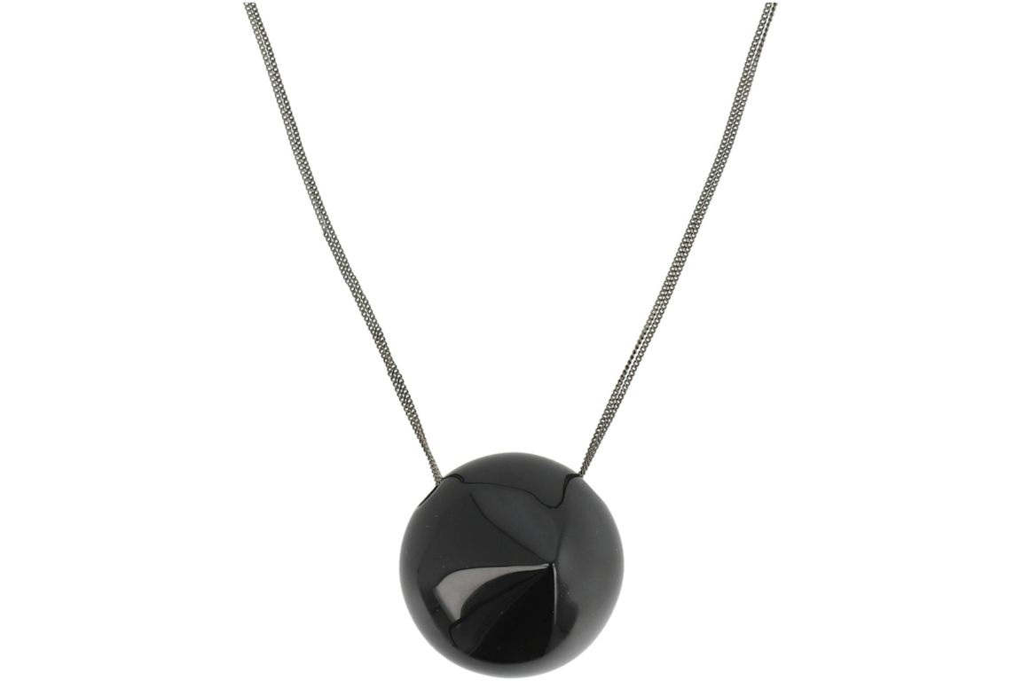 Ferragamo Sculptural Pendant Necklace Black