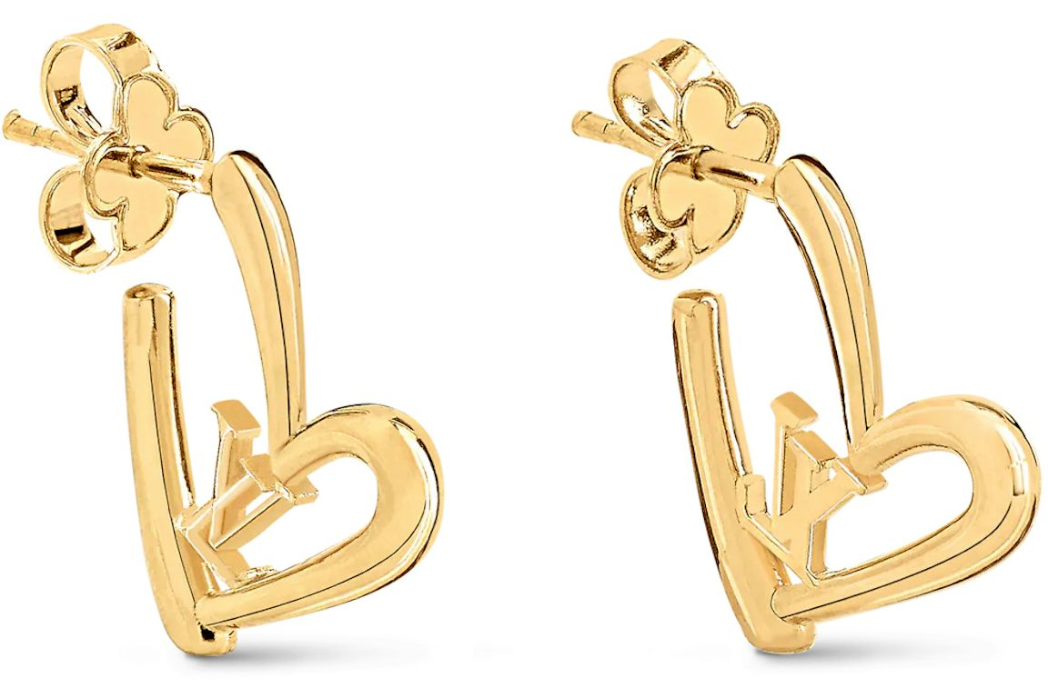 Louis Vuitton Limited Edition Heart Earrings PM Gold