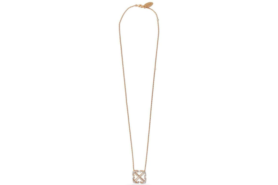 Off-White Arrows Crystal-Embellished Necklace Gold-tone